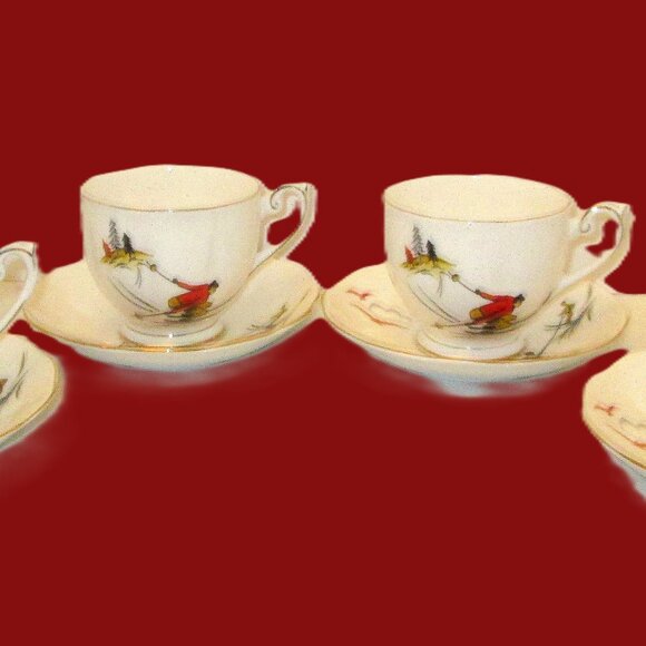 Skiing Sport Enthusiasts 1949 "Special Series" Limited Edition Lg teacup sets - Picture 6 of 8